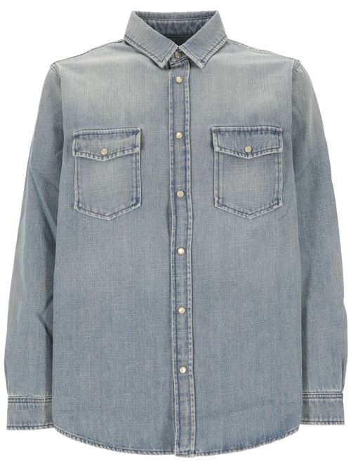 light blue cotton denim classic collar shirt Saint Laurent | 604792Y18UA4176